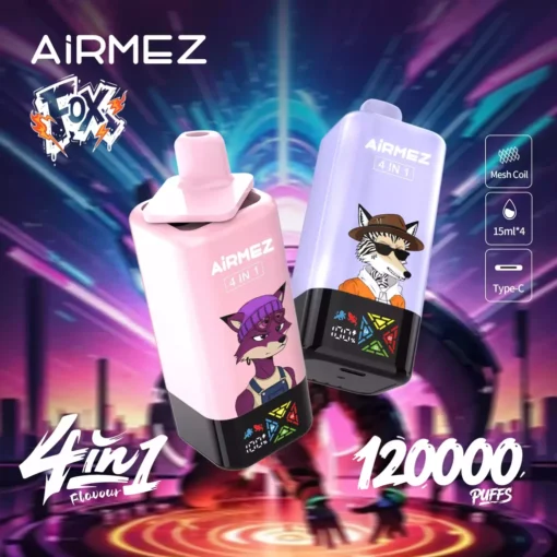 Airmez FOX 120K 4w1 – e-papieros 120 tys. zaciągnięć, 4 smaki