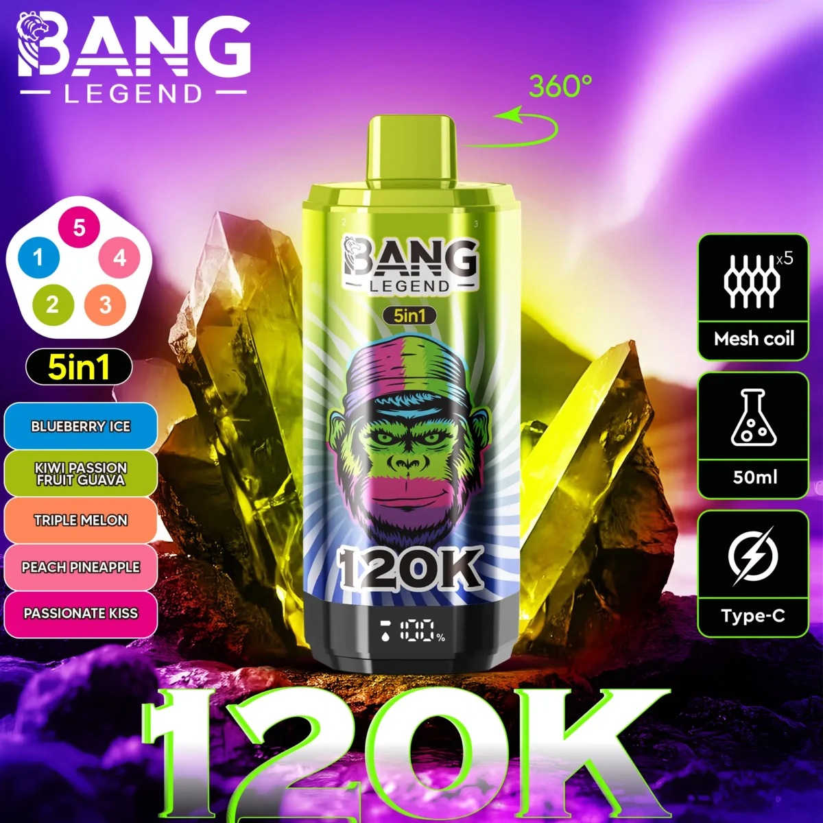 Bang Legend 120K Puffs of 5 IN 1 - obrazek 2