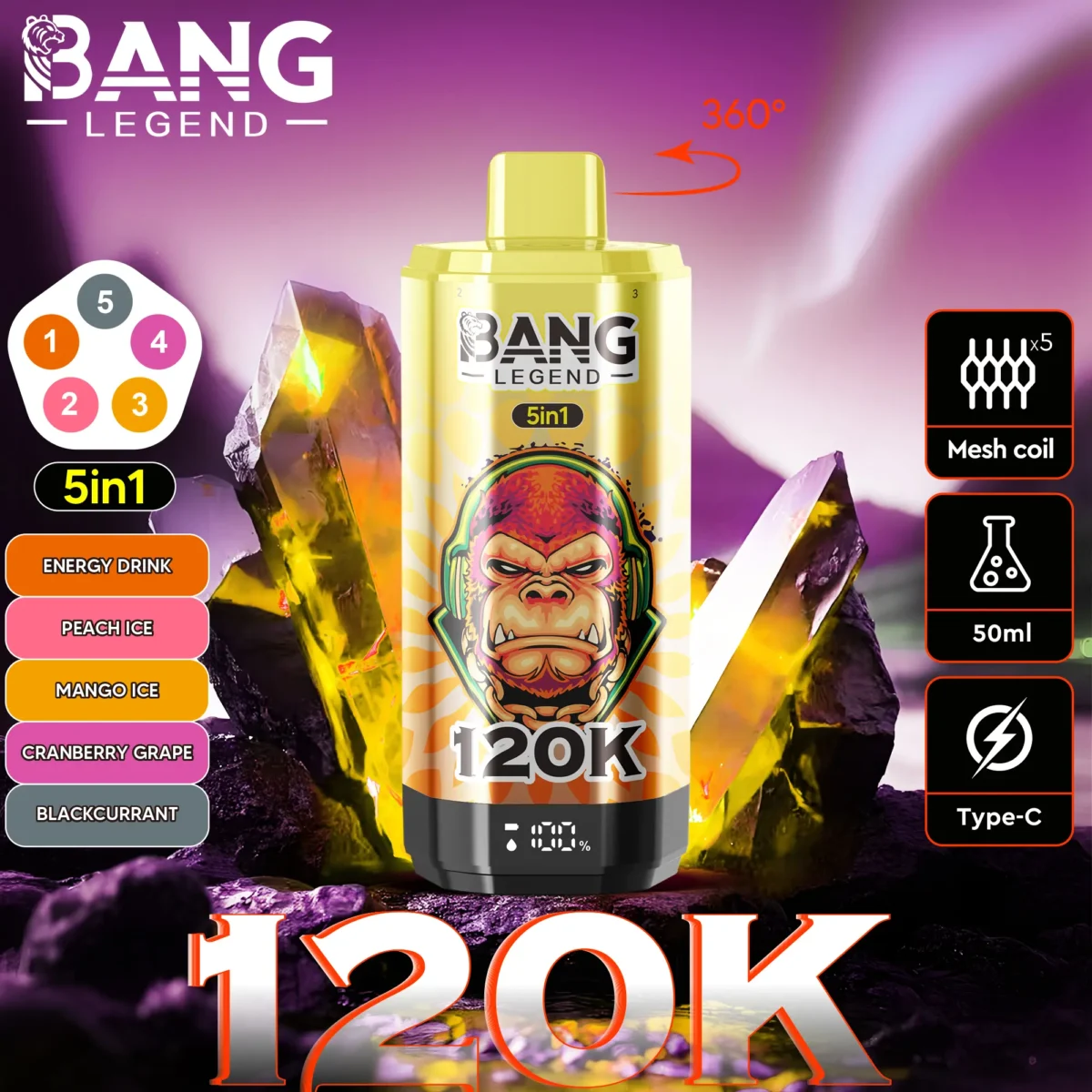 Bang Legend 120K Puffs of 5 IN 1 - obrazek 4