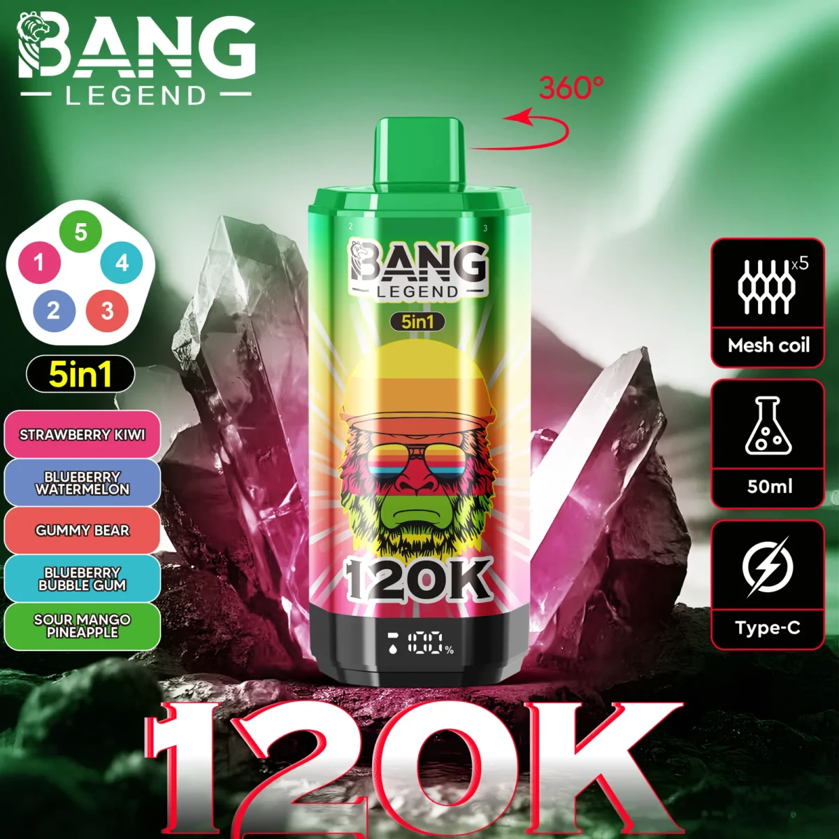 Bang Legend 120K Puffs of 5 IN 1 - obrazek 6
