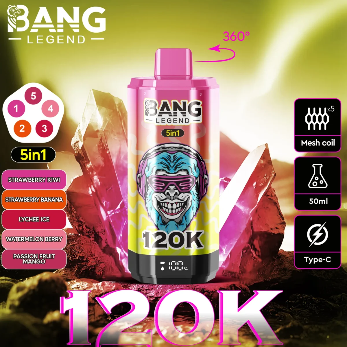 Bang Legend 120K Puffs of 5 IN 1 - obrazek 7