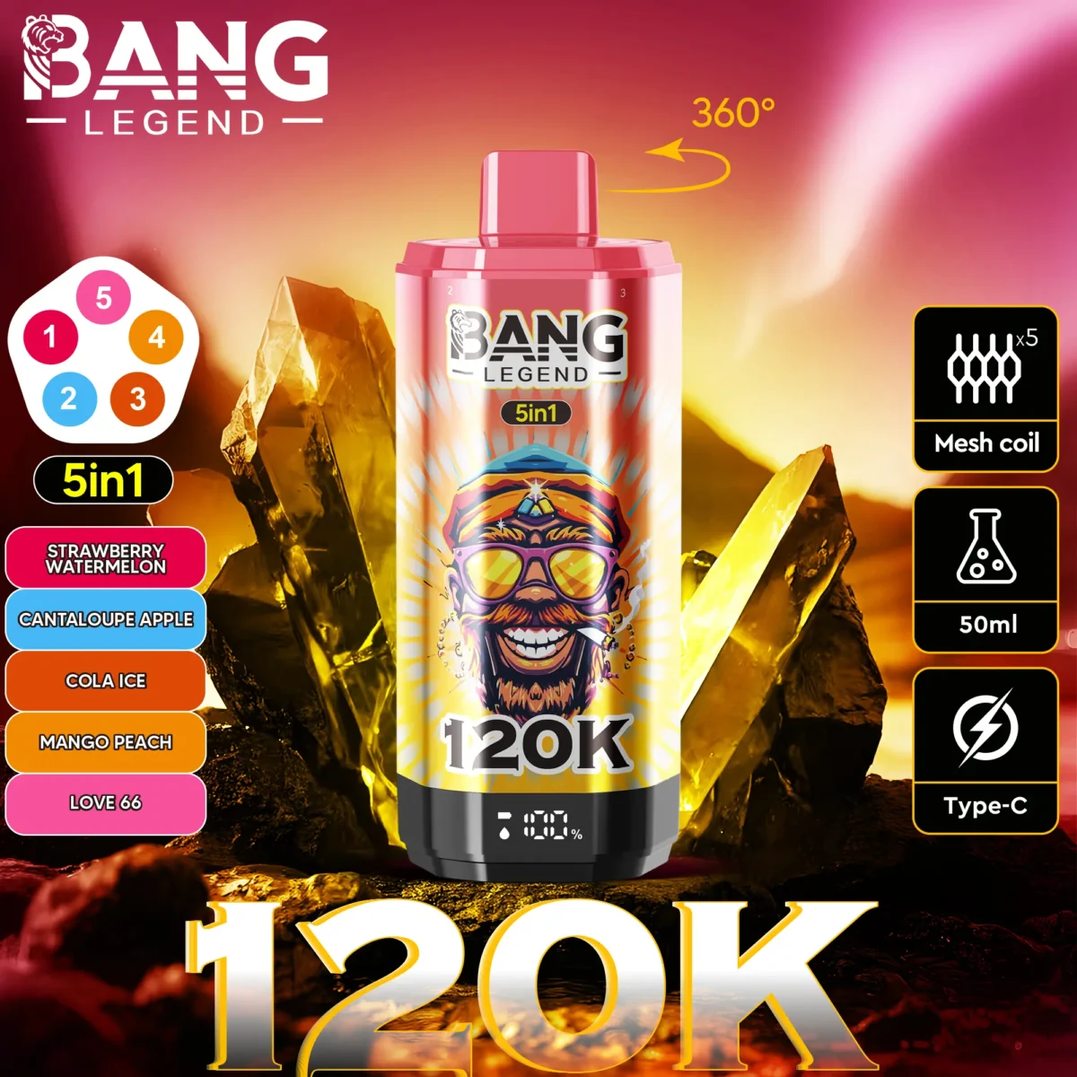 Bang Legend 120K Puffs of 5 IN 1 - obrazek 8