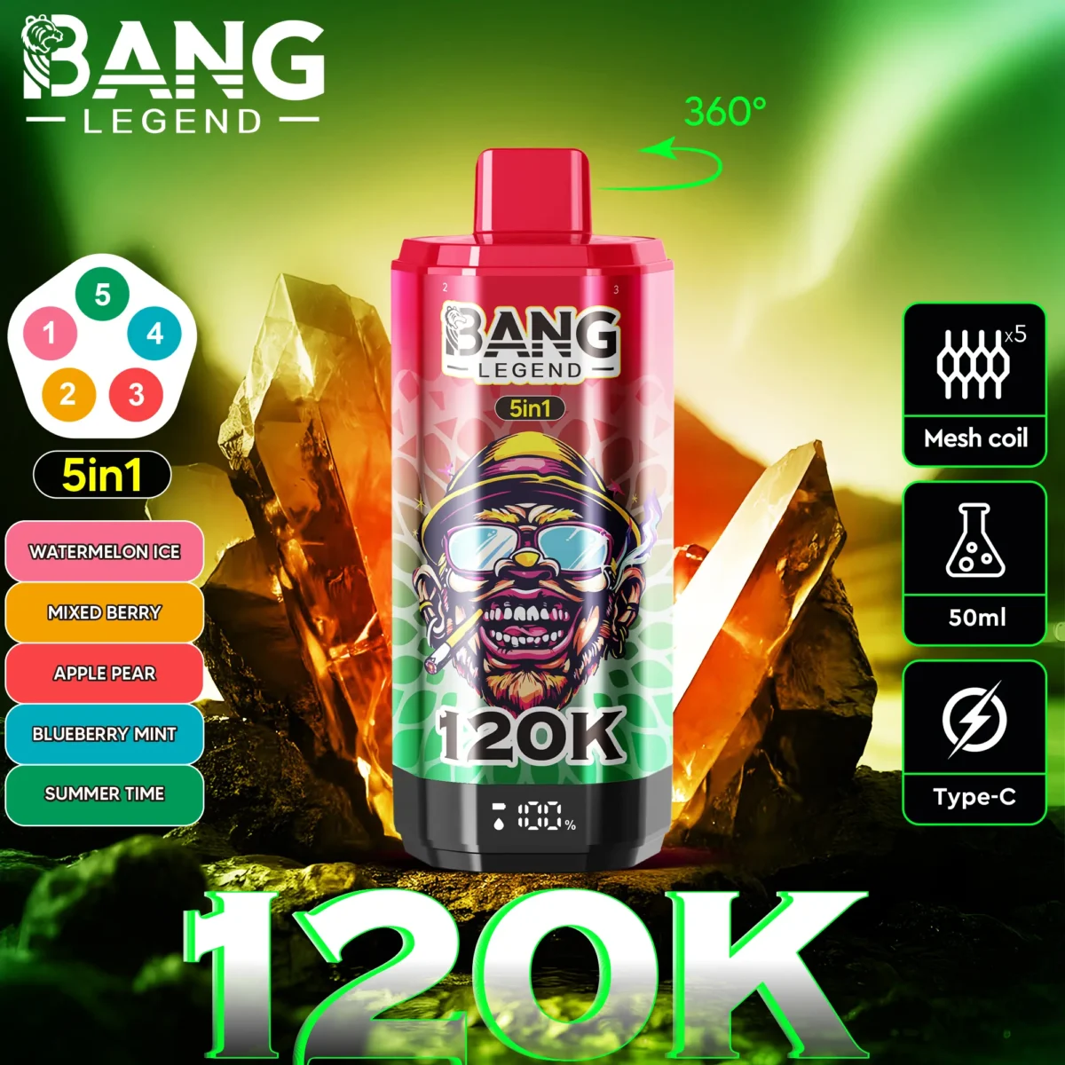 Bang Legend 120K Puffs of 5 IN 1 - obrazek 10