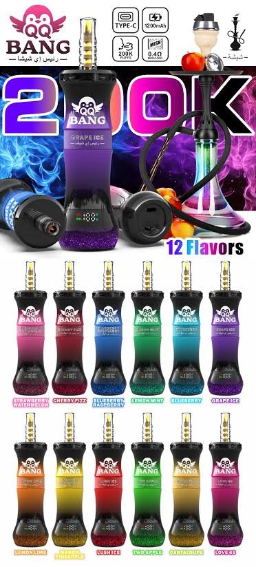 QQ Bang Shisha 200K jednorazowe e-papierosy inteligentny ekran VapoPL